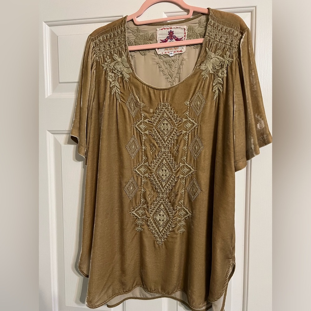 Johnny Was Velvet Top Size XL